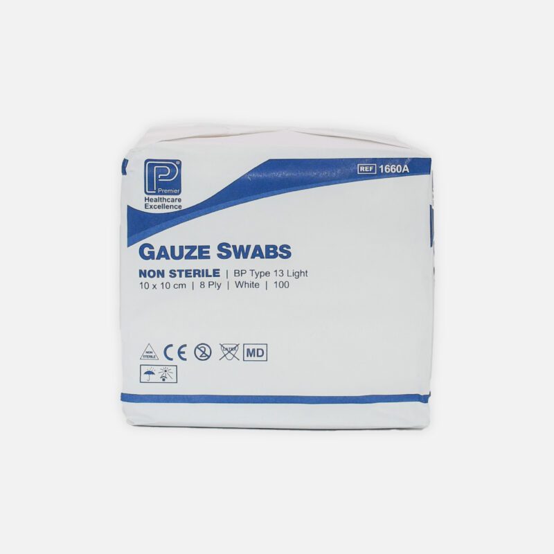 Gauze swabs non sterile BP 10x10cm 8 ply (100)